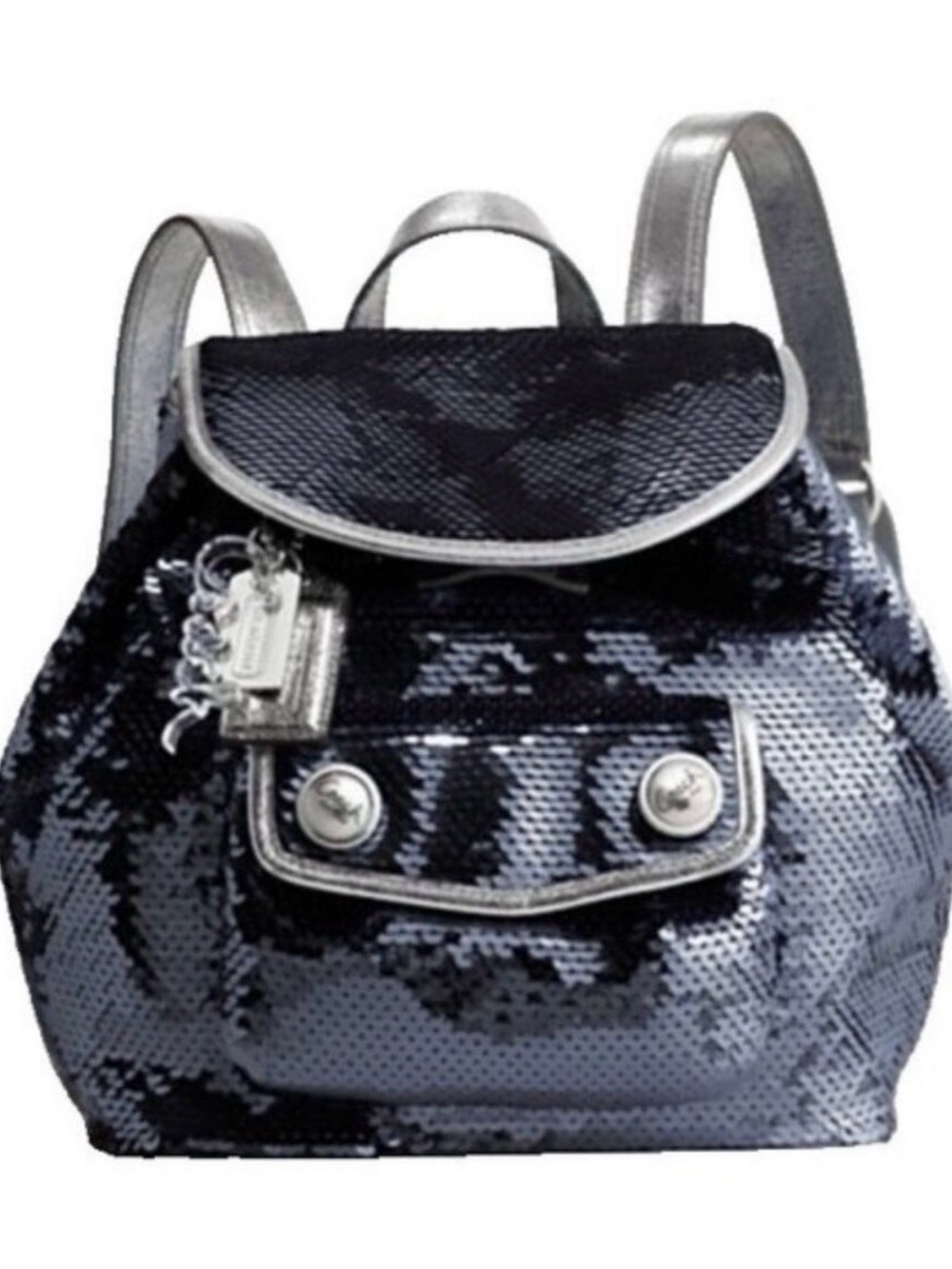 COACH BLUE SEQUIN POPPY BACKPACK (limited edition)